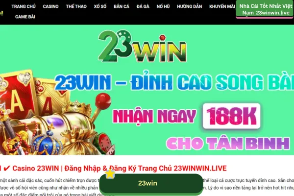 23win - ye6.ru.com là nền tảng giải trí trực tuyến hàng đầu